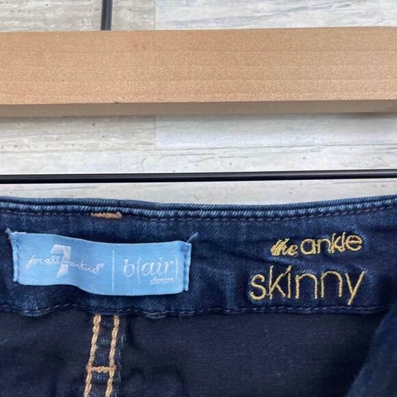 7 For All Mankind B(air) Stretch Skinny Ankle Jeans Dark Wash Mid Rise Womens 25 - Picture 8 of 9